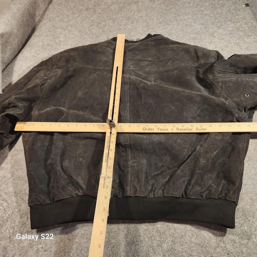 VINTAGE Showboat Las Vegas Suede‎ Jacket Mens Large Black Bomber I. Magnin 90s
